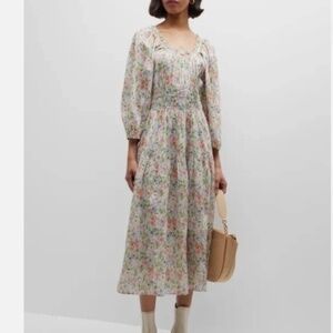 The GREAT Moonstone Lightweight Romantic Boho Cotton Floral Midi Dress